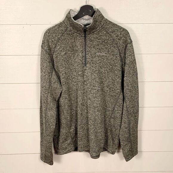 Eddie Bauer Henley zip Heathered grey sweatshirt XL - Picture 1 of 10